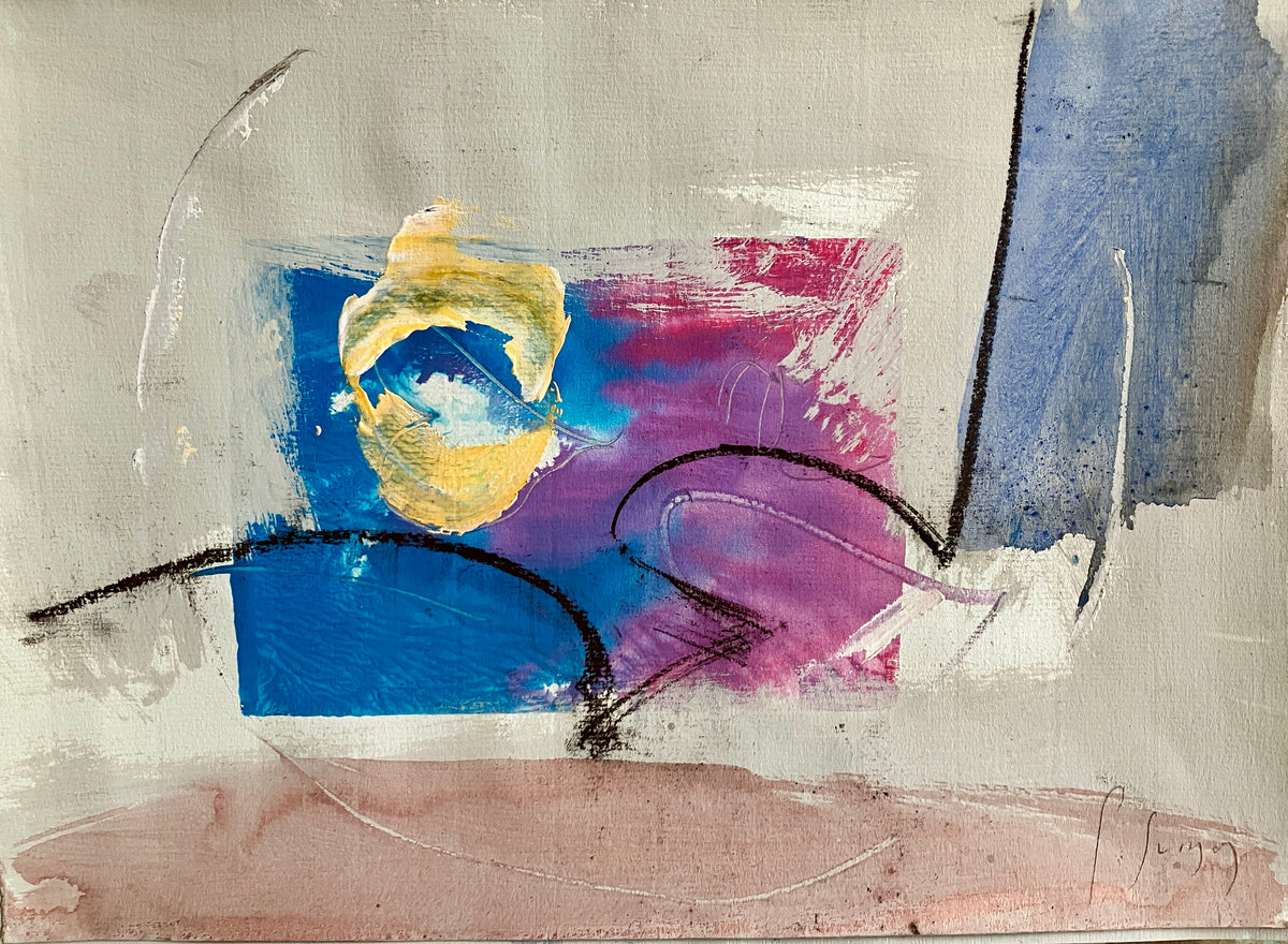 The Divided Moon - Original Mixed-Media Painting by Steve Slimm - Steve Slimm Online Gallery