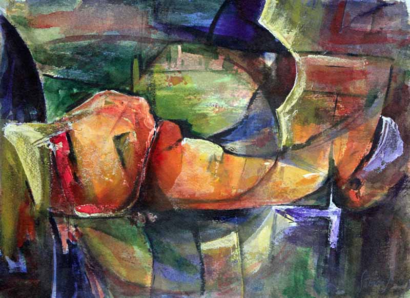 A Dance Within The Ancient Land  - Original Mixed-media Painting by Steve Slimm - Artist Steve Slimm - Online Gallery