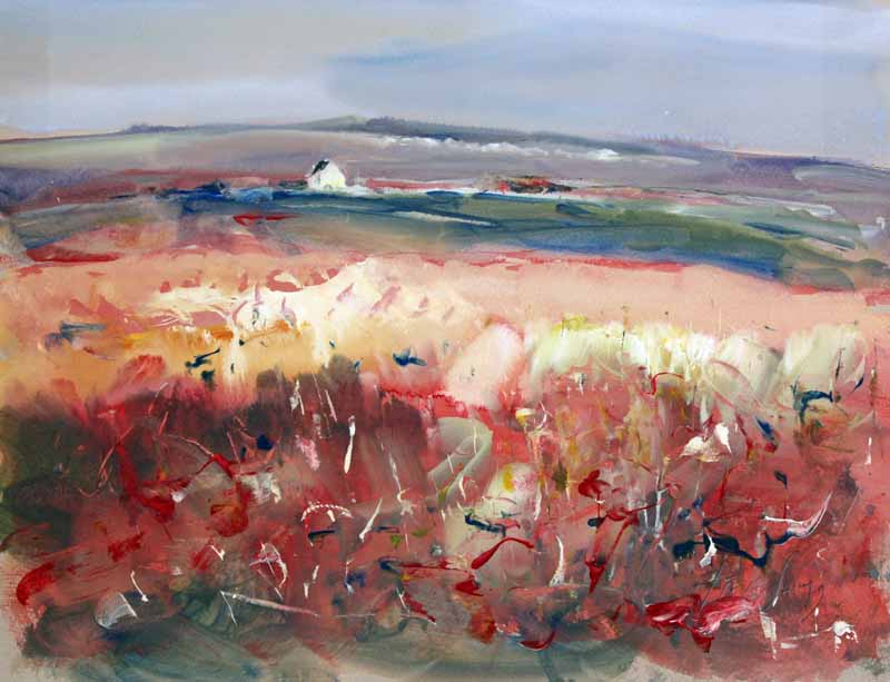 Inland From Above North Cliffs - Original Mixed-media Painting by Steve Slimm - Artist Steve Slimm - Online Gallery